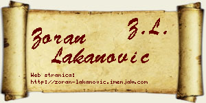 Zoran Lakanović vizit kartica